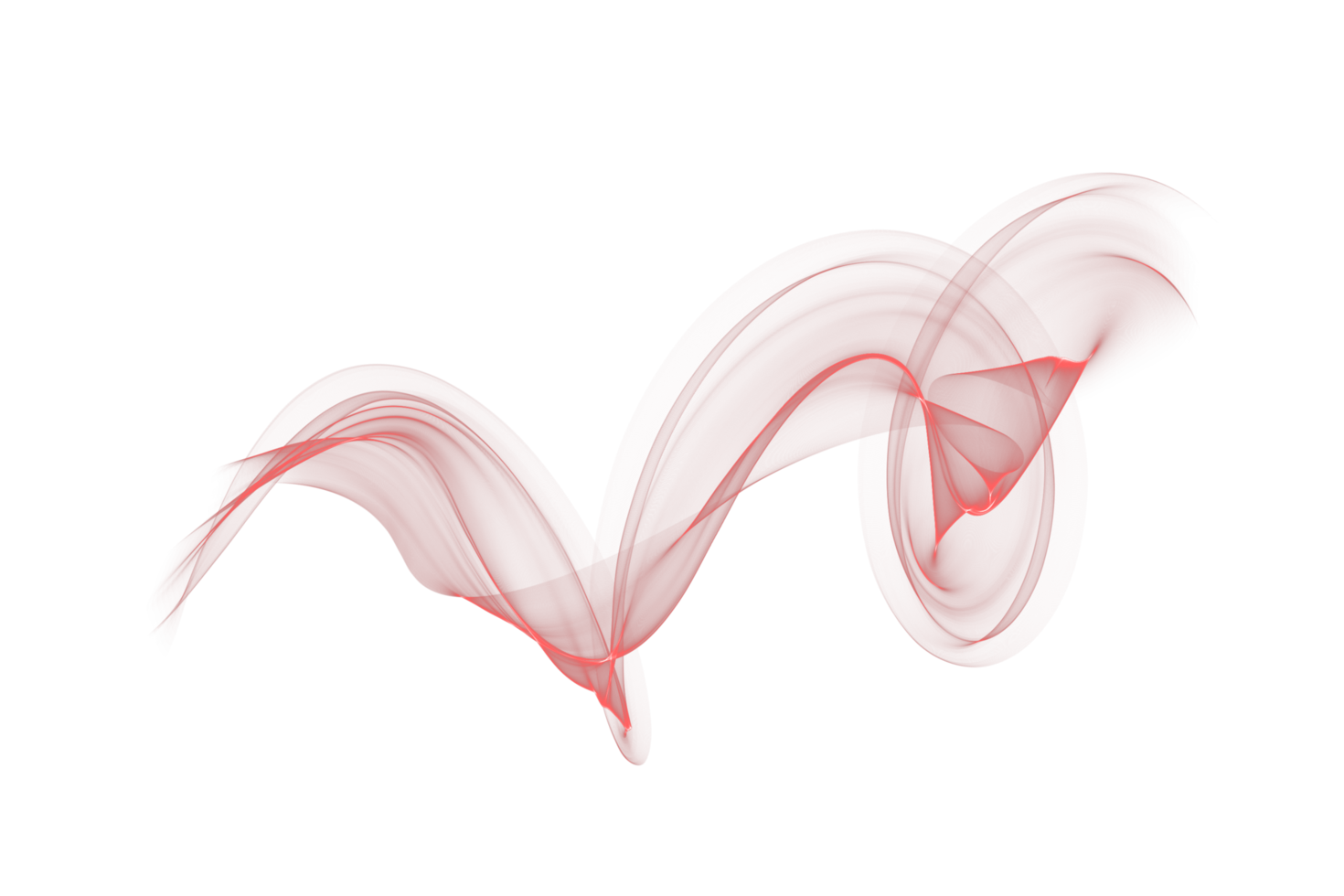 fondo transparente de llama de humo de color rojo abstracto, diseño de fondo aislado que fluye de onda colorida png