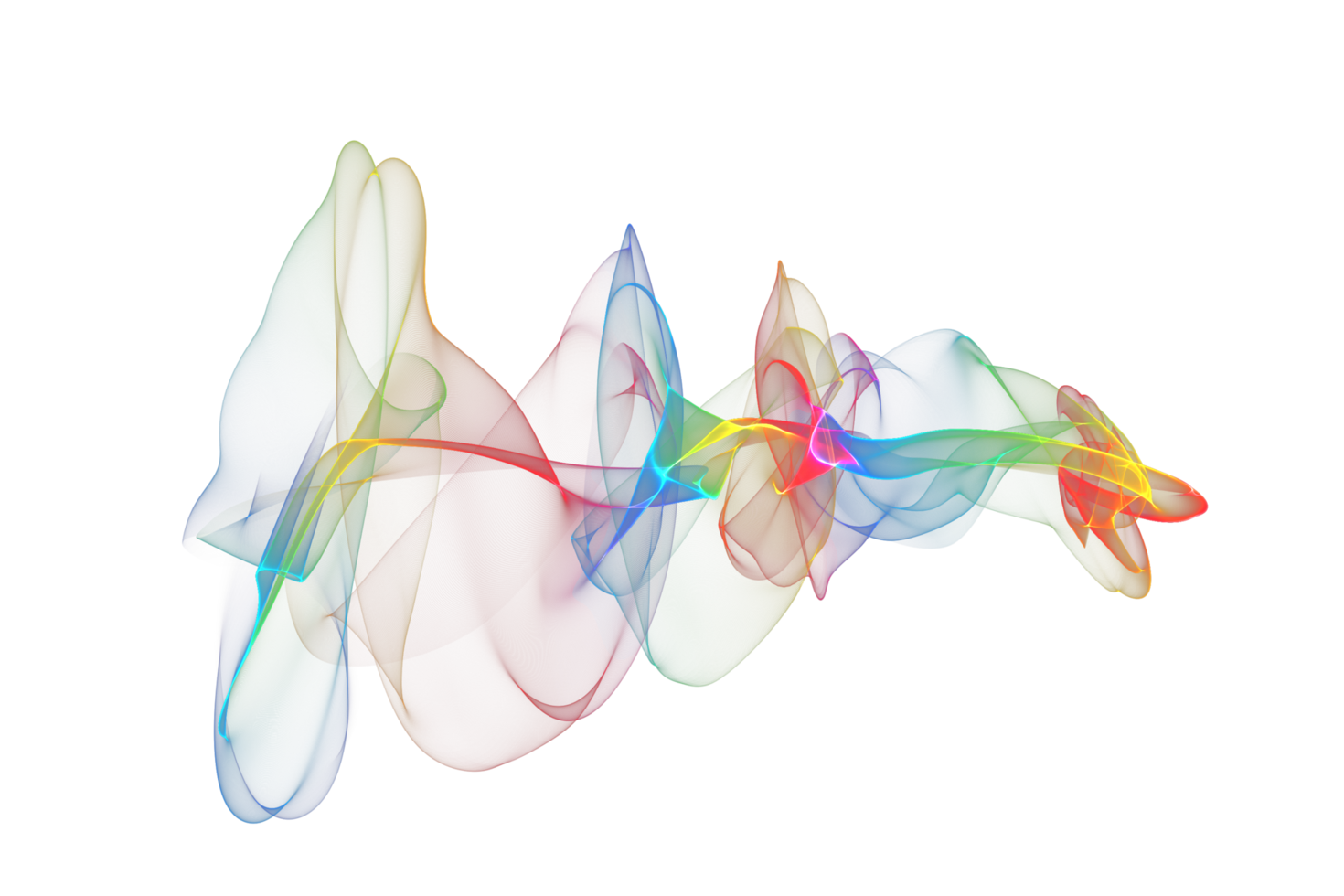 Abstract colorful wave flowing isolated background design png