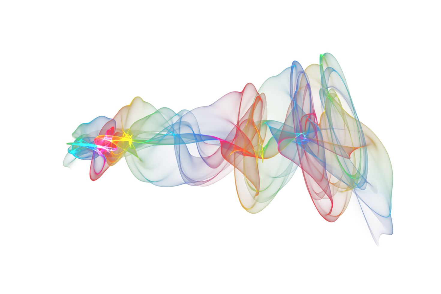 Abstract colorful wave flowing isolated background design png