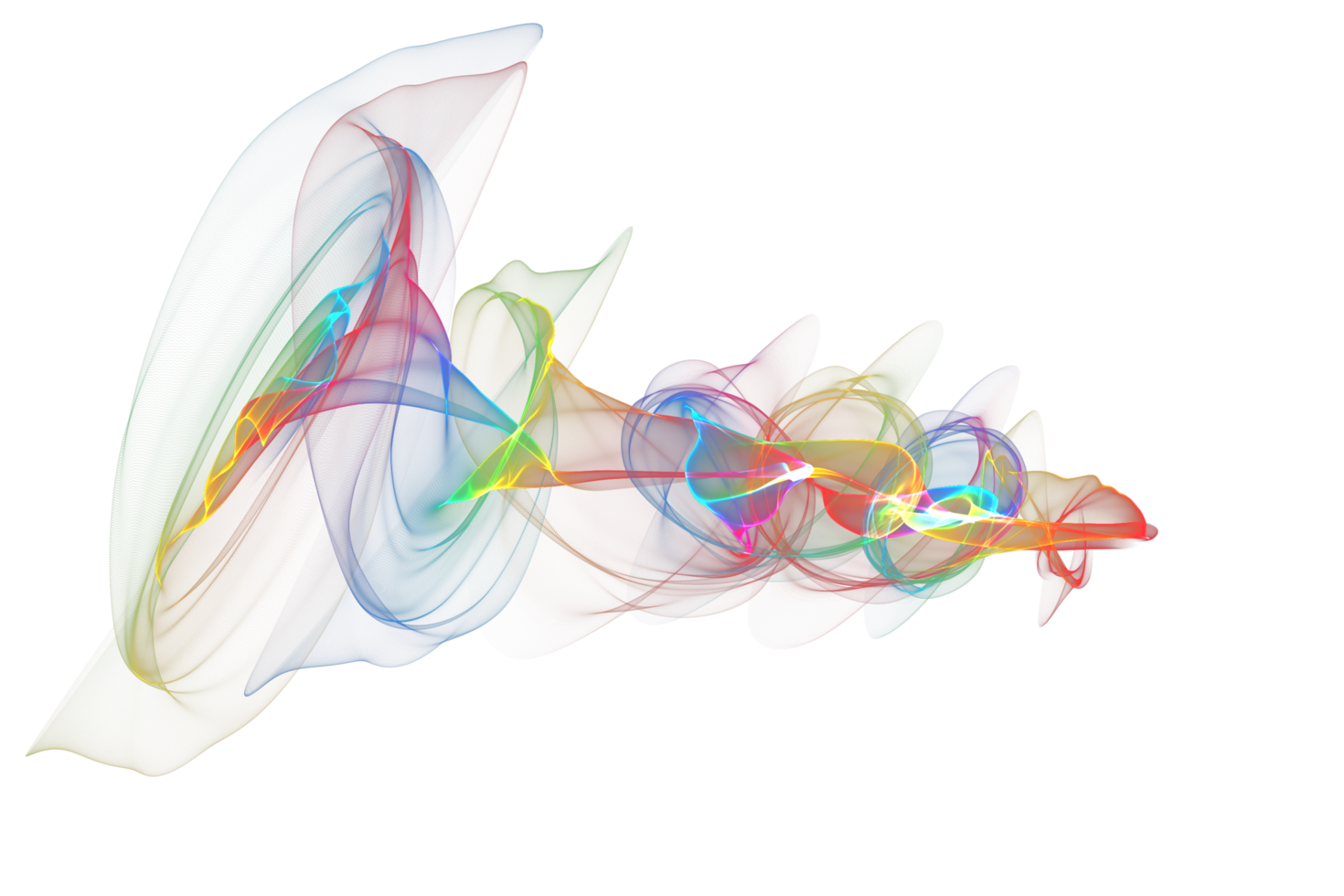 Abstract colorful wave flowing isolated background design png
