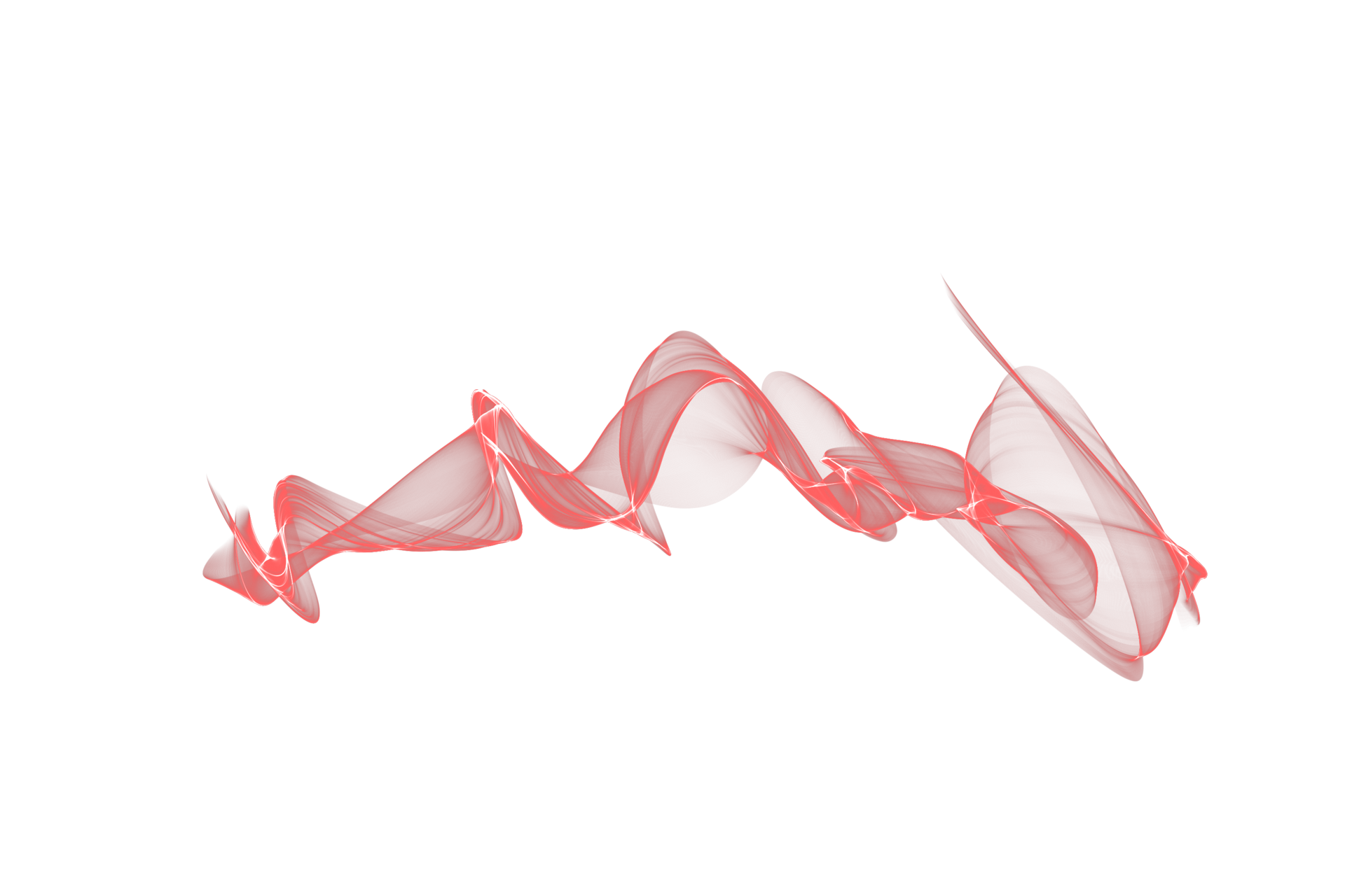 Abstract red color smoke flame transparent background, colorful wave