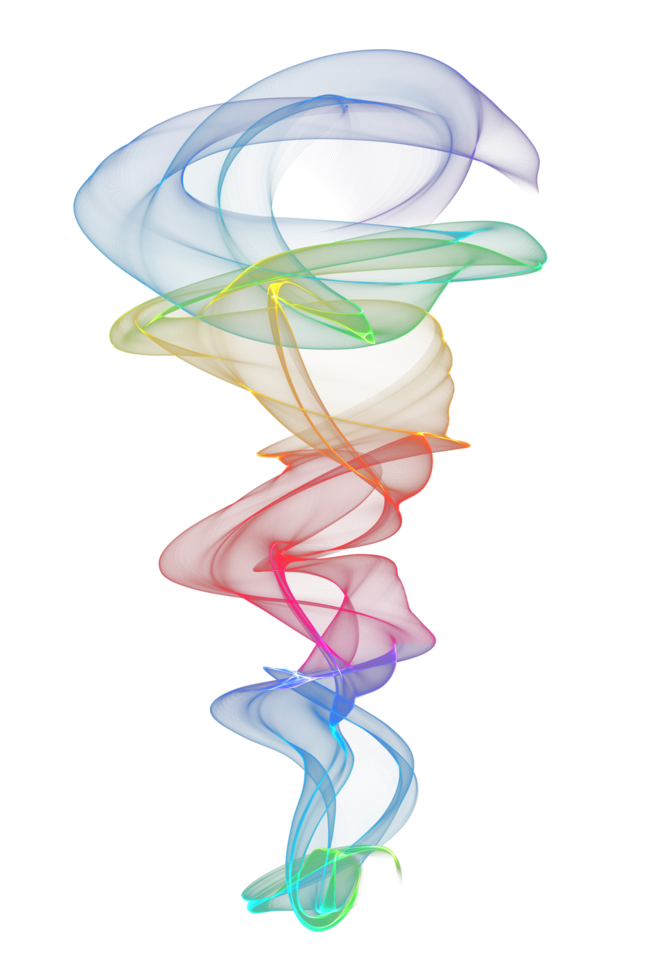 Abstract colorful wave flowing isolated background design png