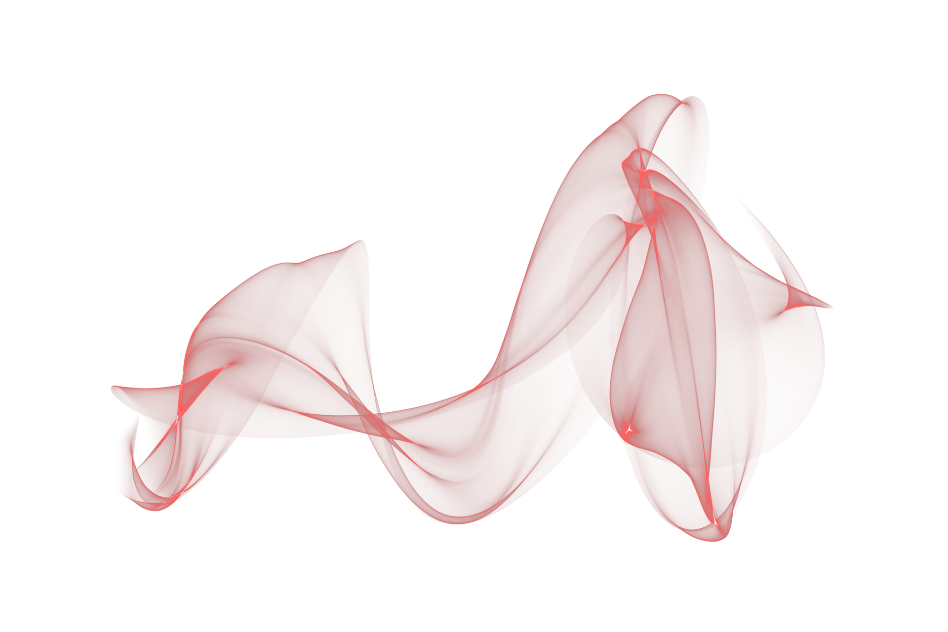 Abstract red color smoke flame transparent background, colorful wave