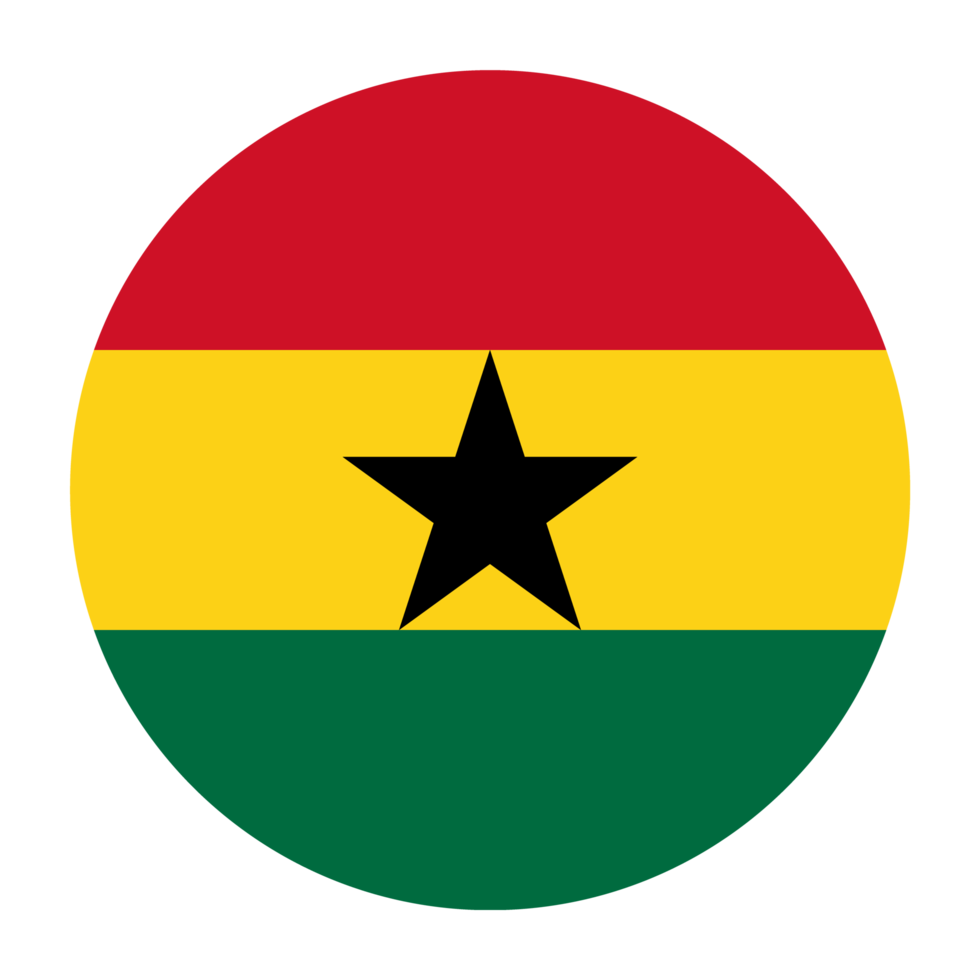 ghana platt avrundad flagga med transparent bakgrund png