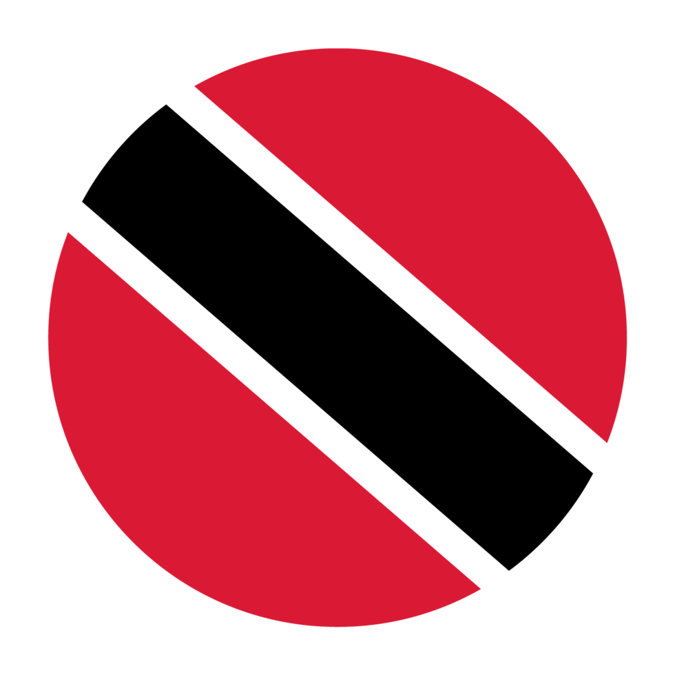 Trinidad and Tobago Flat Rounded Flag Icon with Transparent Background png