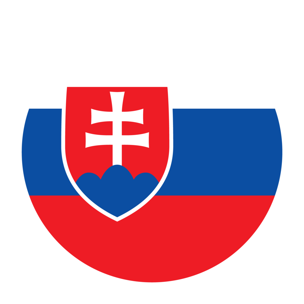 Slovakia Flat Rounded Flag Icon with Transparent Background png