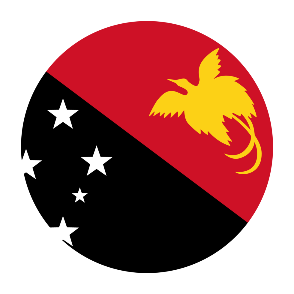 papúa nueva guinea icono de bandera redondeada plana con fondo transparente png