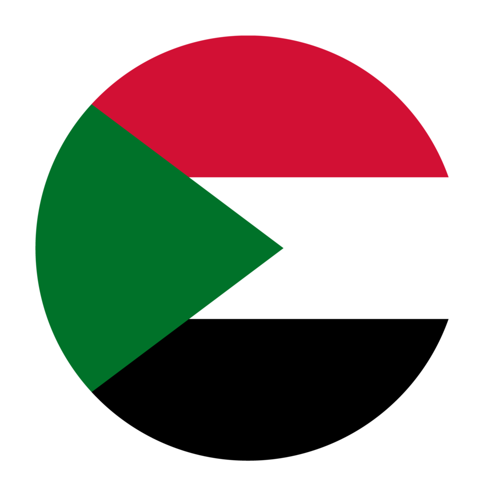 Sudan Flat Rounded Flag Icon with Transparent Background png