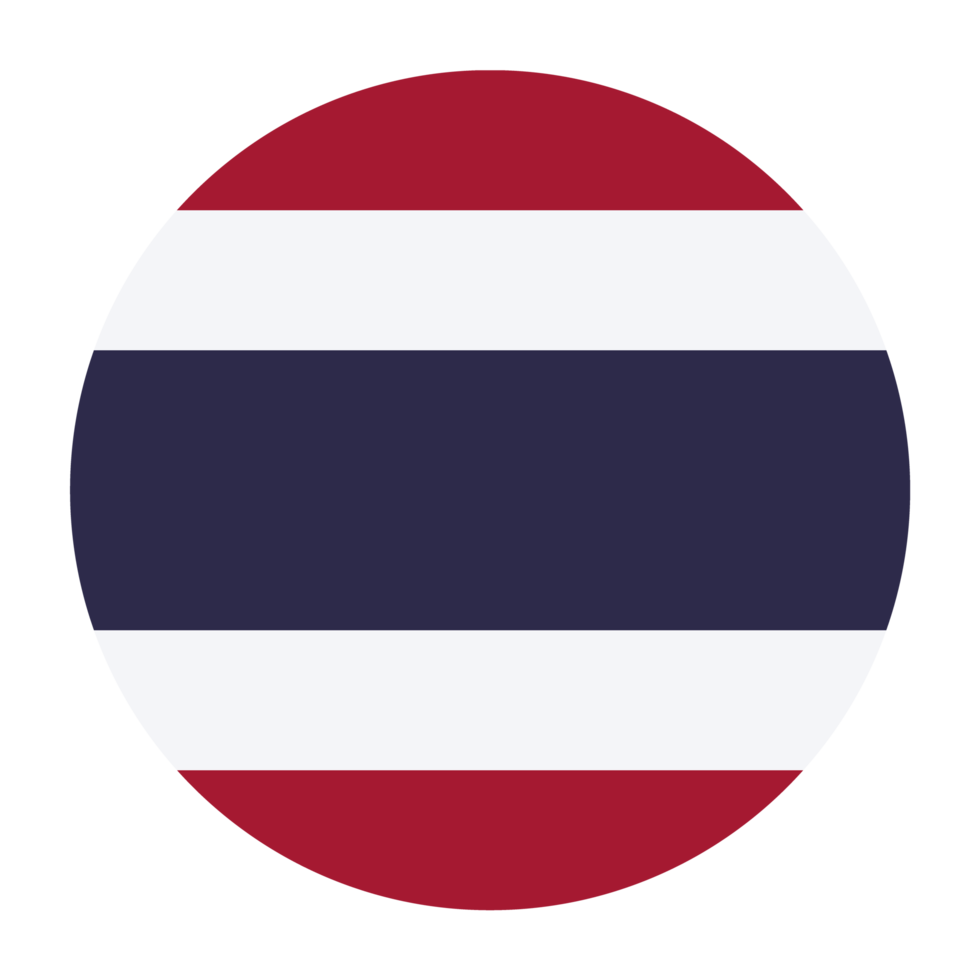 Thailand Flat Rounded Flag Icon with Transparent Background png