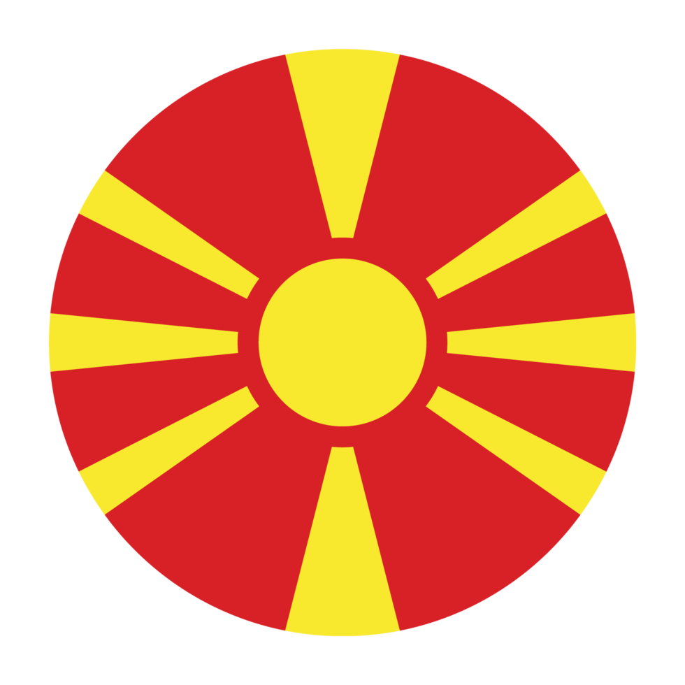 North Macedonia Flat Rounded Flag Icon with Transparent Background png