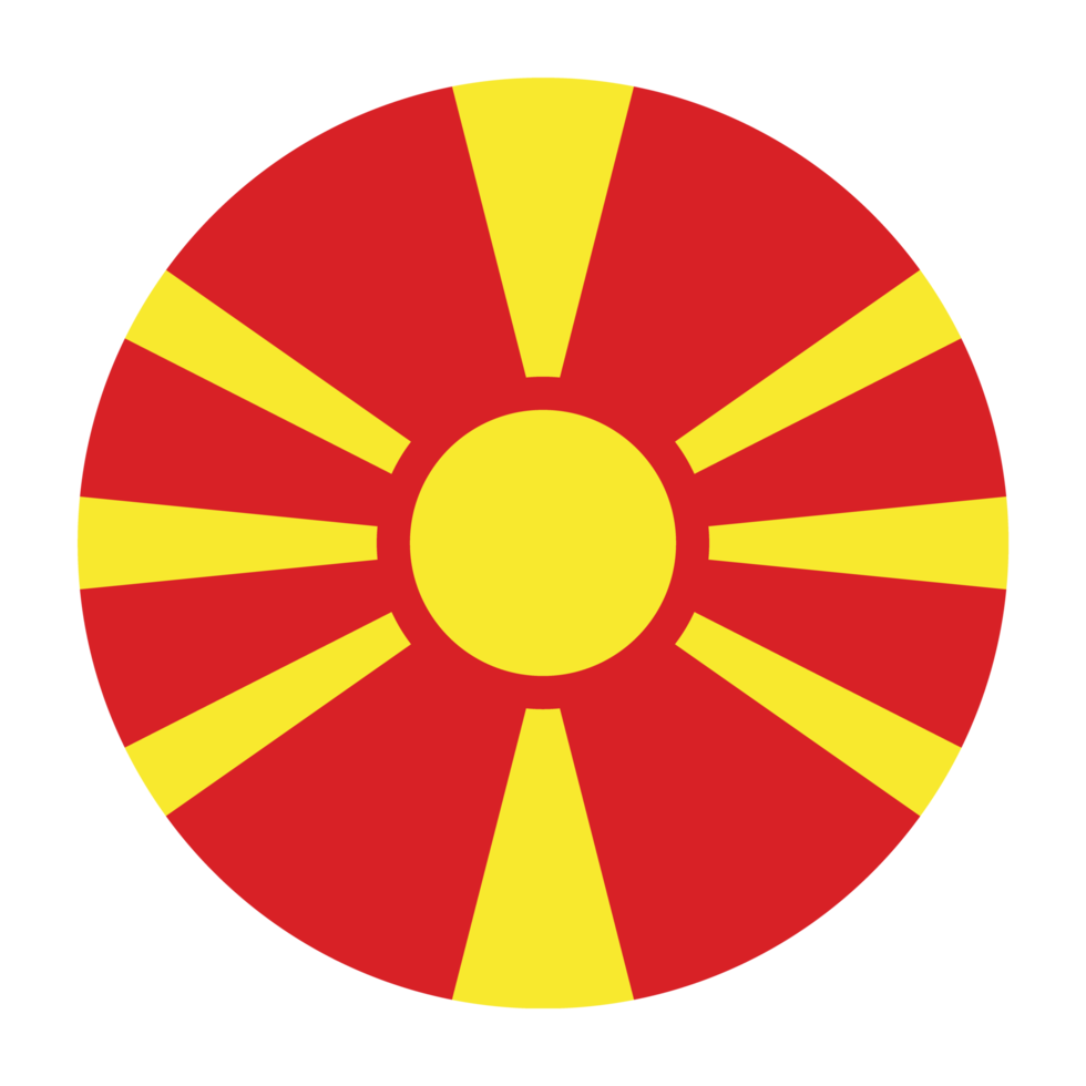 icono de bandera plana redondeada de macedonia del norte con fondo transparente png