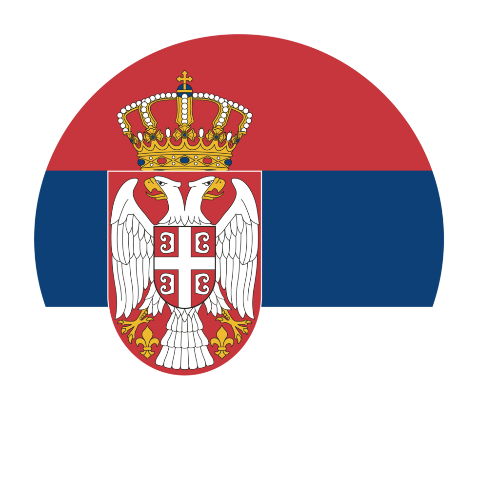 Servië vlak afgeronde vlag icoon met transparant achtergrond png
