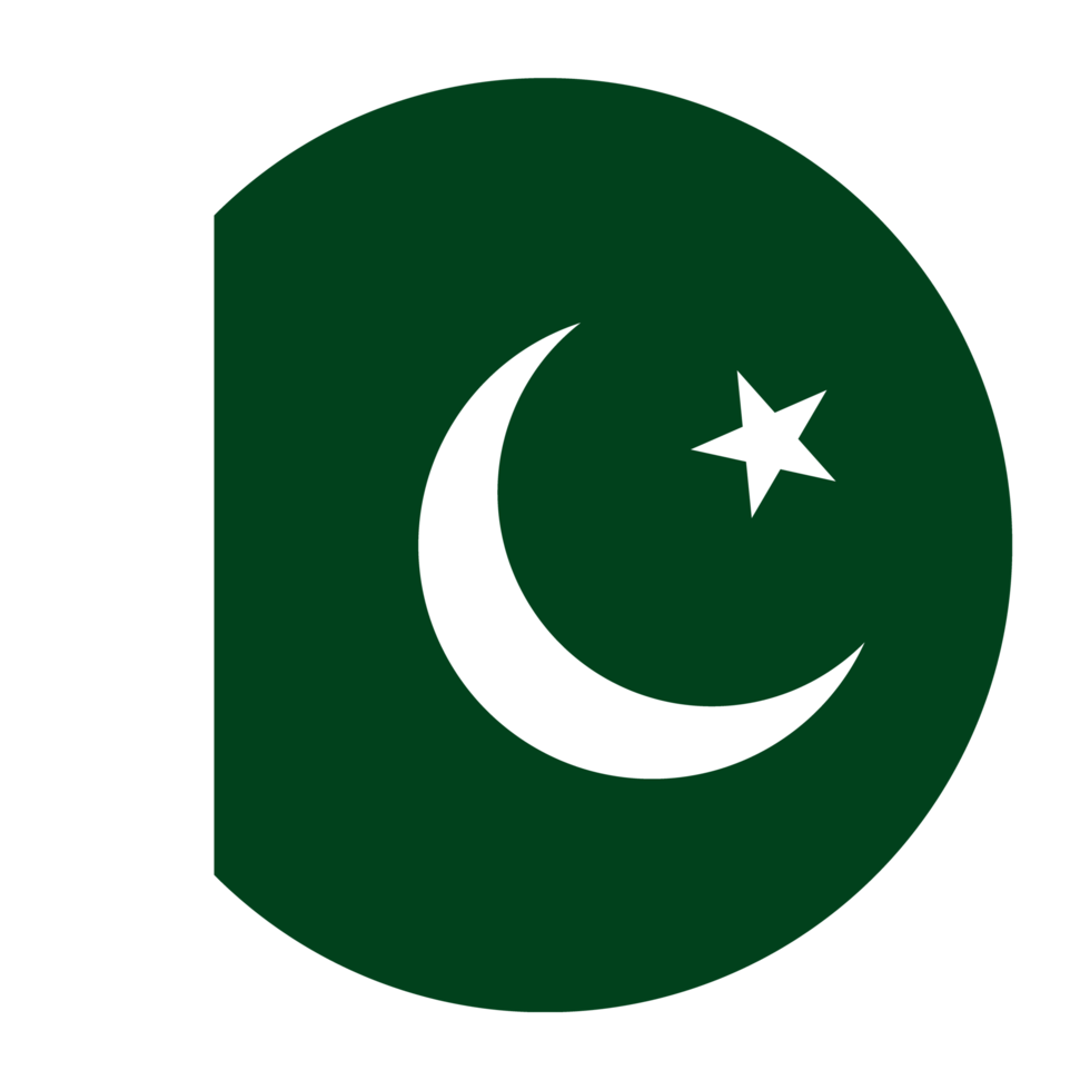 Pakistan Flat Rounded Flag Icon with Transparent Background png