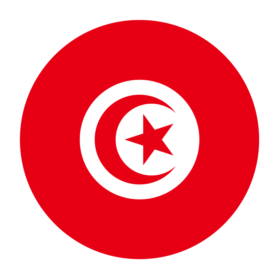 Tunisia Flat Rounded Flag Icon with Transparent Background png