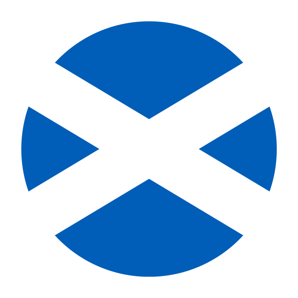 Scotland Flat Rounded Flag Icon with Transparent Background png