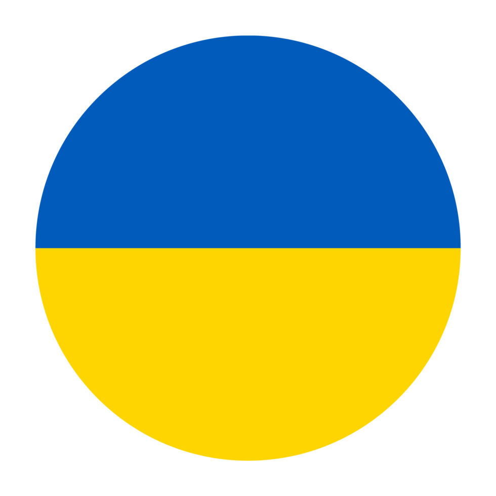 Ukraine Flat Rounded Flag Icon with Transparent Background png