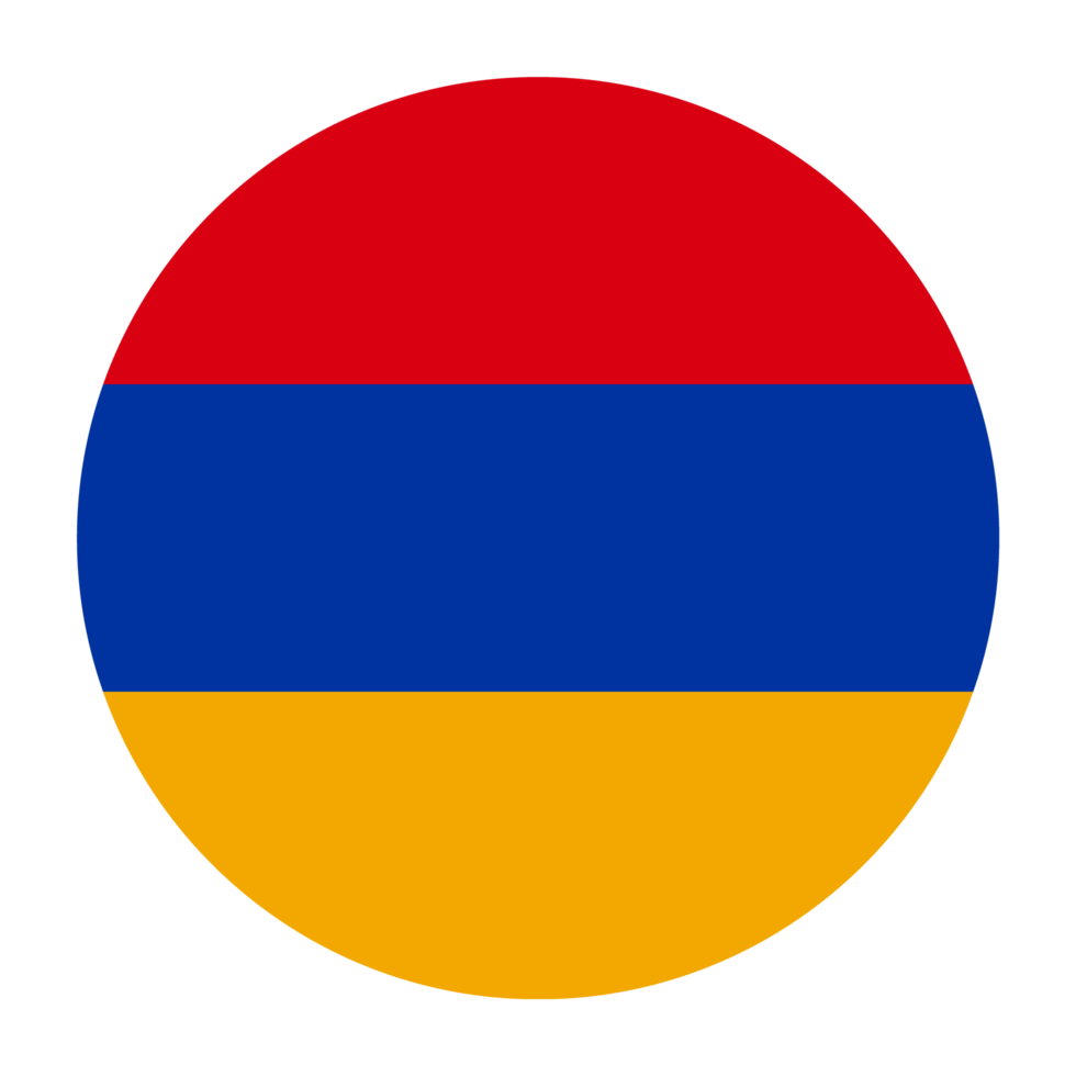 armenia platt avrundad flagga med transparent bakgrund png