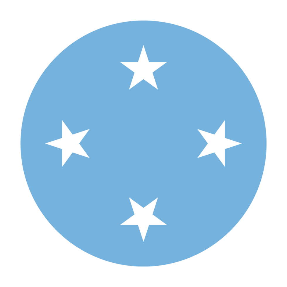 Micronesia Flat Rounded Flag with Transparent Background png