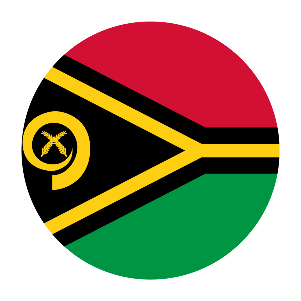 Vanuatu Flat Rounded Flag Icon with Transparent Background png