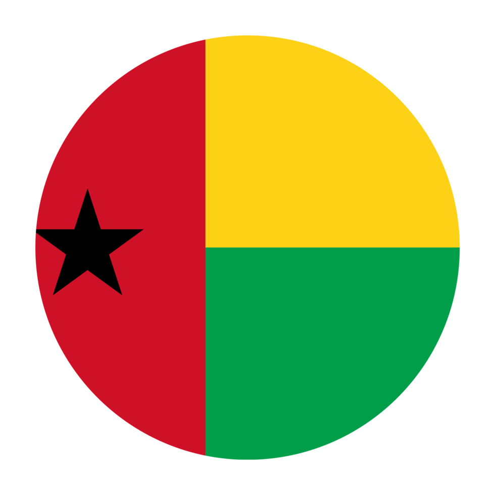 Guinea Bissau Flat Rounded Flag with Transparent Background png