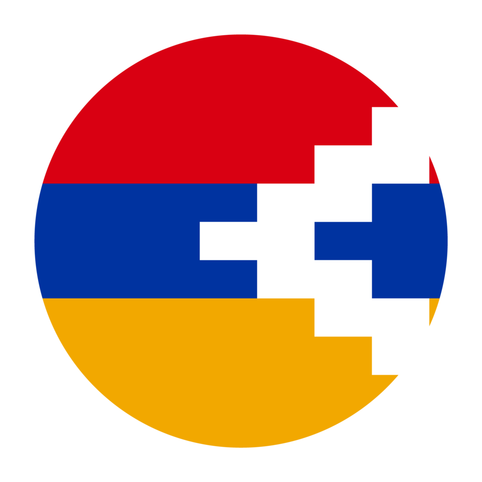 Artsakh flache abgerundete Flagge mit transparentem Hintergrund png