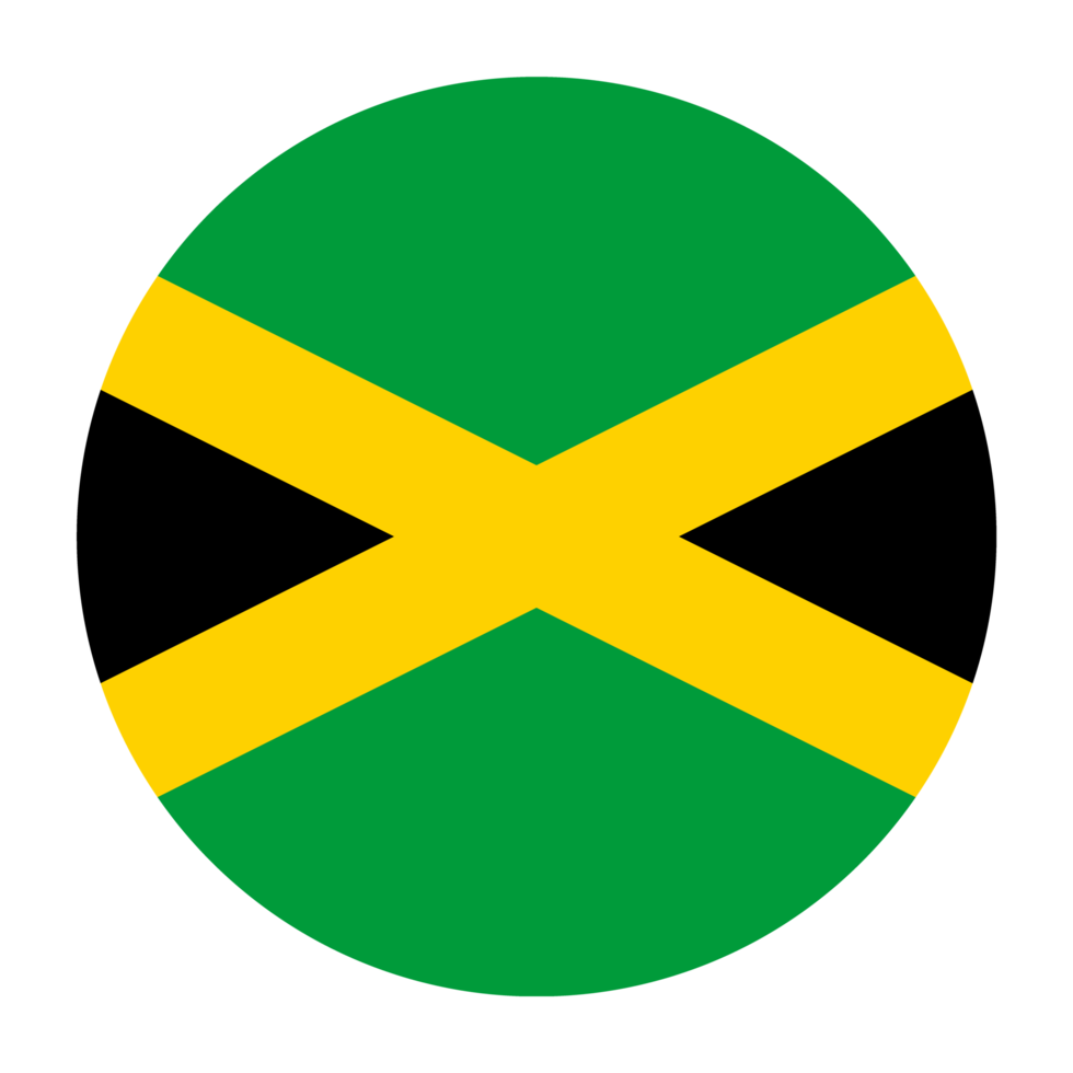 Jamaica Flat Rounded Flag with Transparent Background png