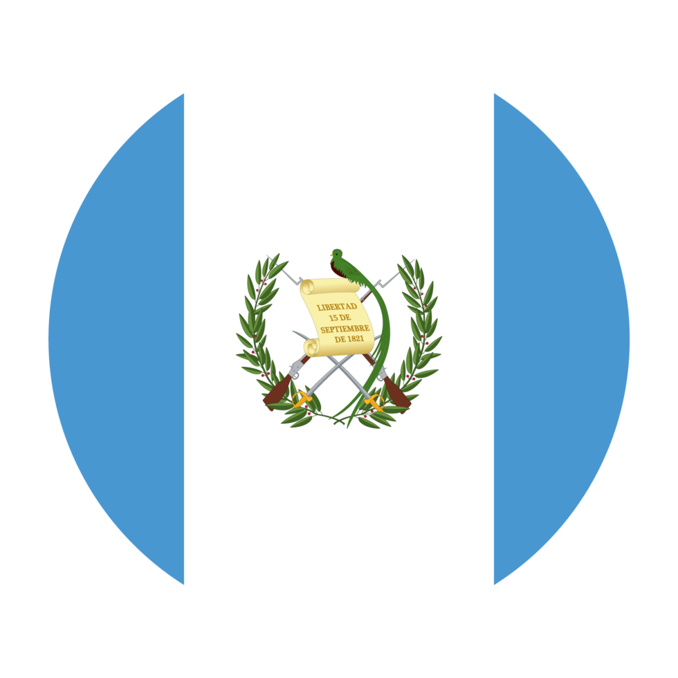 Guatemala Flat Rounded Flag with Transparent Background png