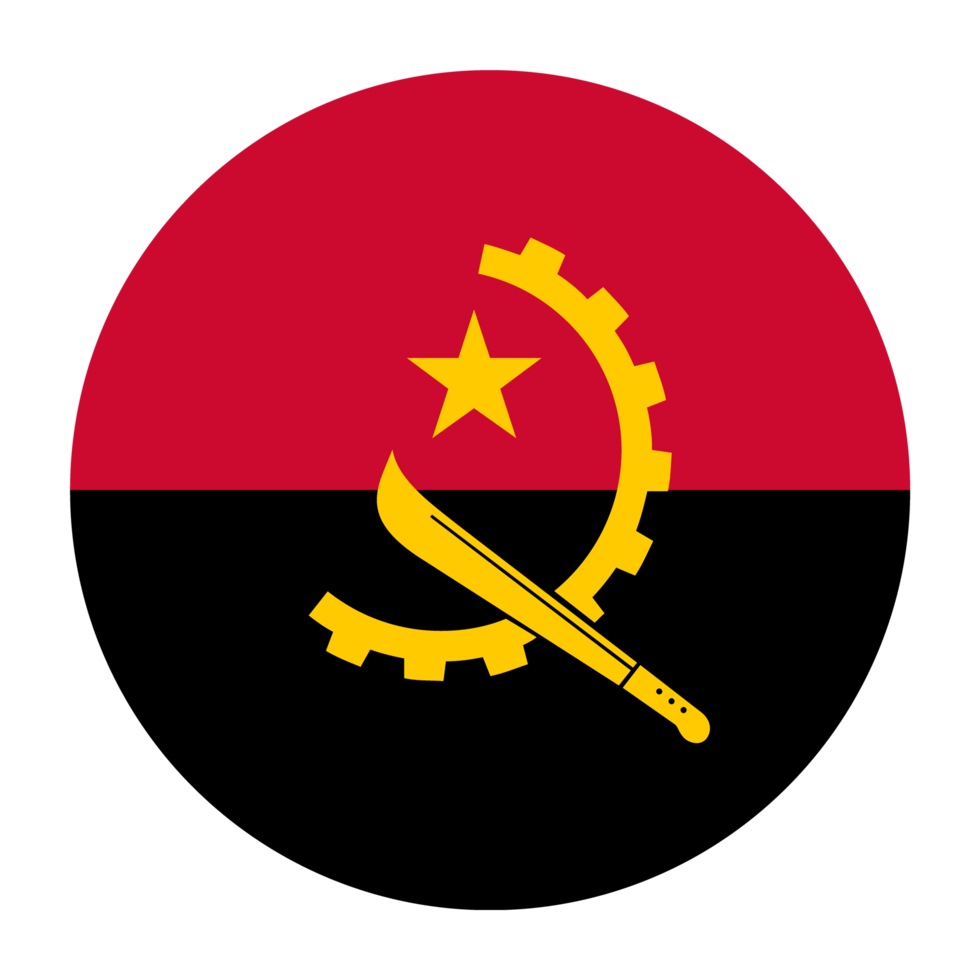 Angola Flat Rounded Flag with Transparent Background png