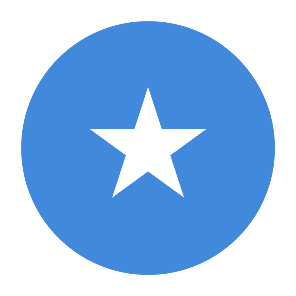 Somalia Flat Rounded Flag Icon with Transparent Background png