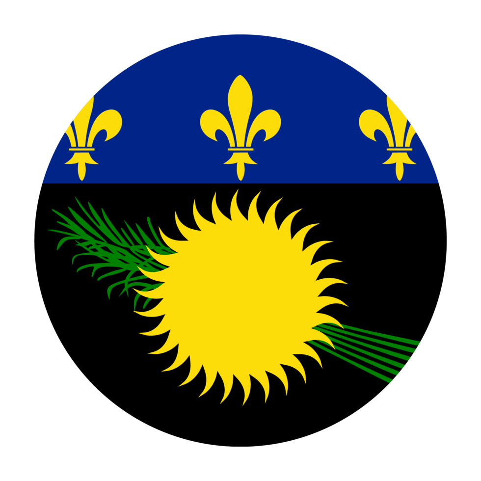 guadeloupe flache abgerundete flagge mit transparentem hintergrund png