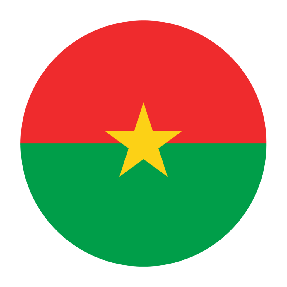 burkina faso bandeira plana arredondada com fundo transparente png