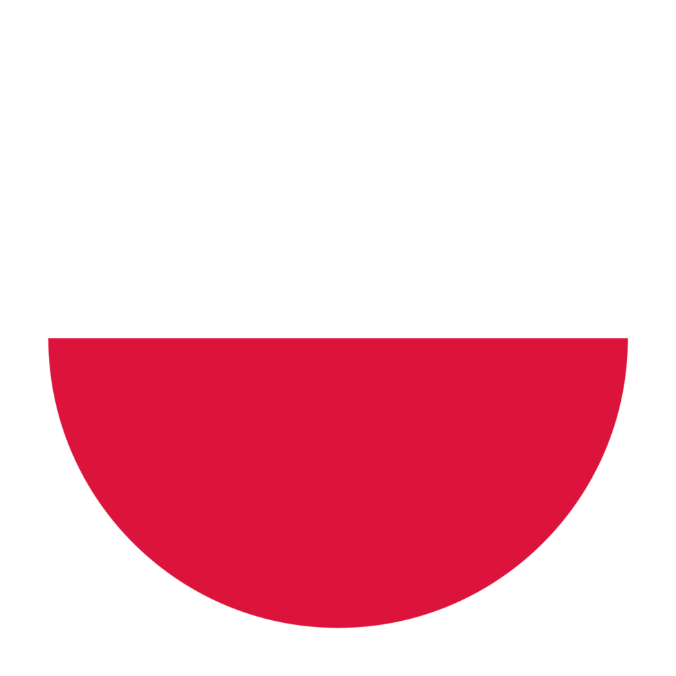 polen platt avrundad flagga ikon med transparent bakgrund png