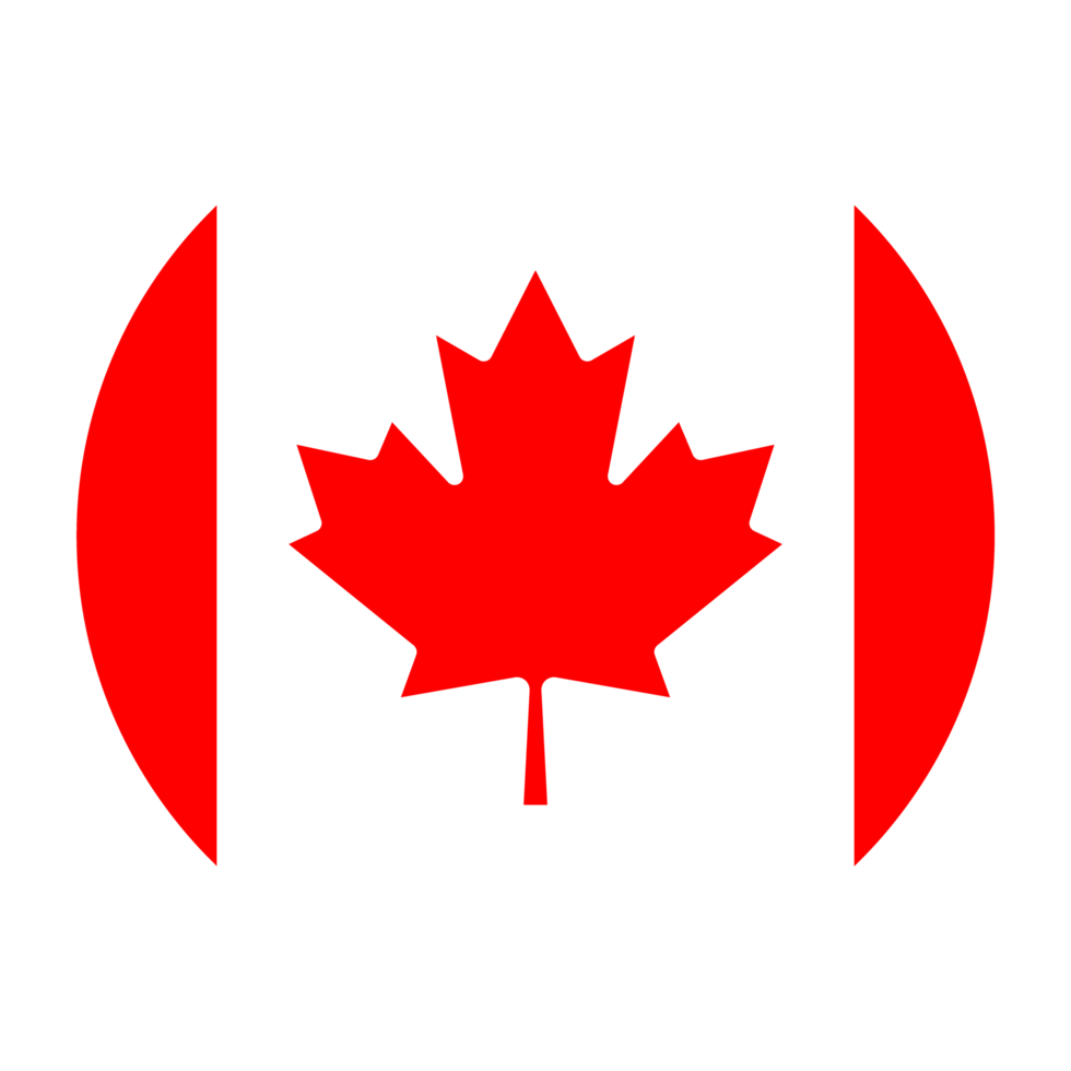 drapeau canada plat arrondi avec fond transparent png