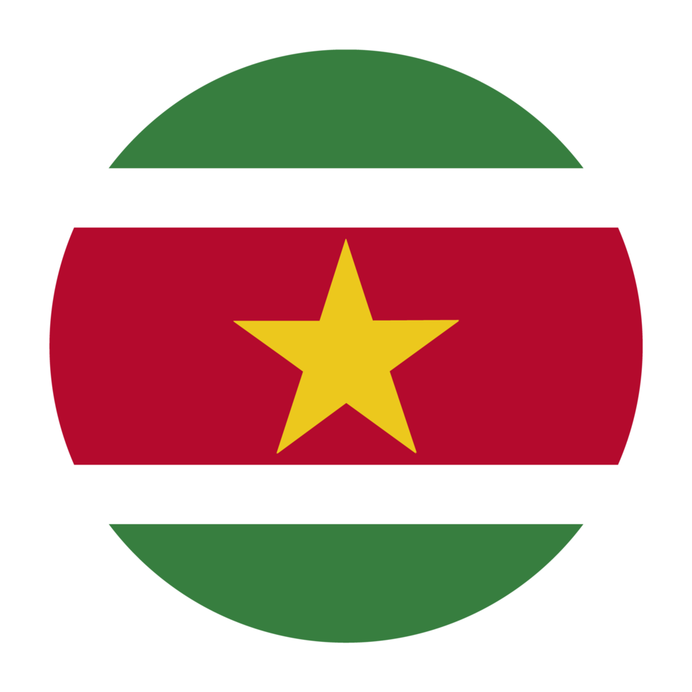 Suriname Flat Rounded Flag Icon with Transparent Background png