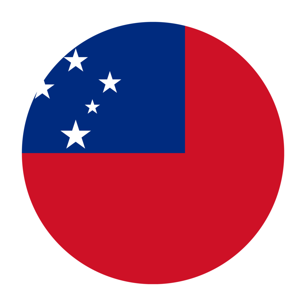 Samoa Flat Rounded Flag Icon with Transparent Background png