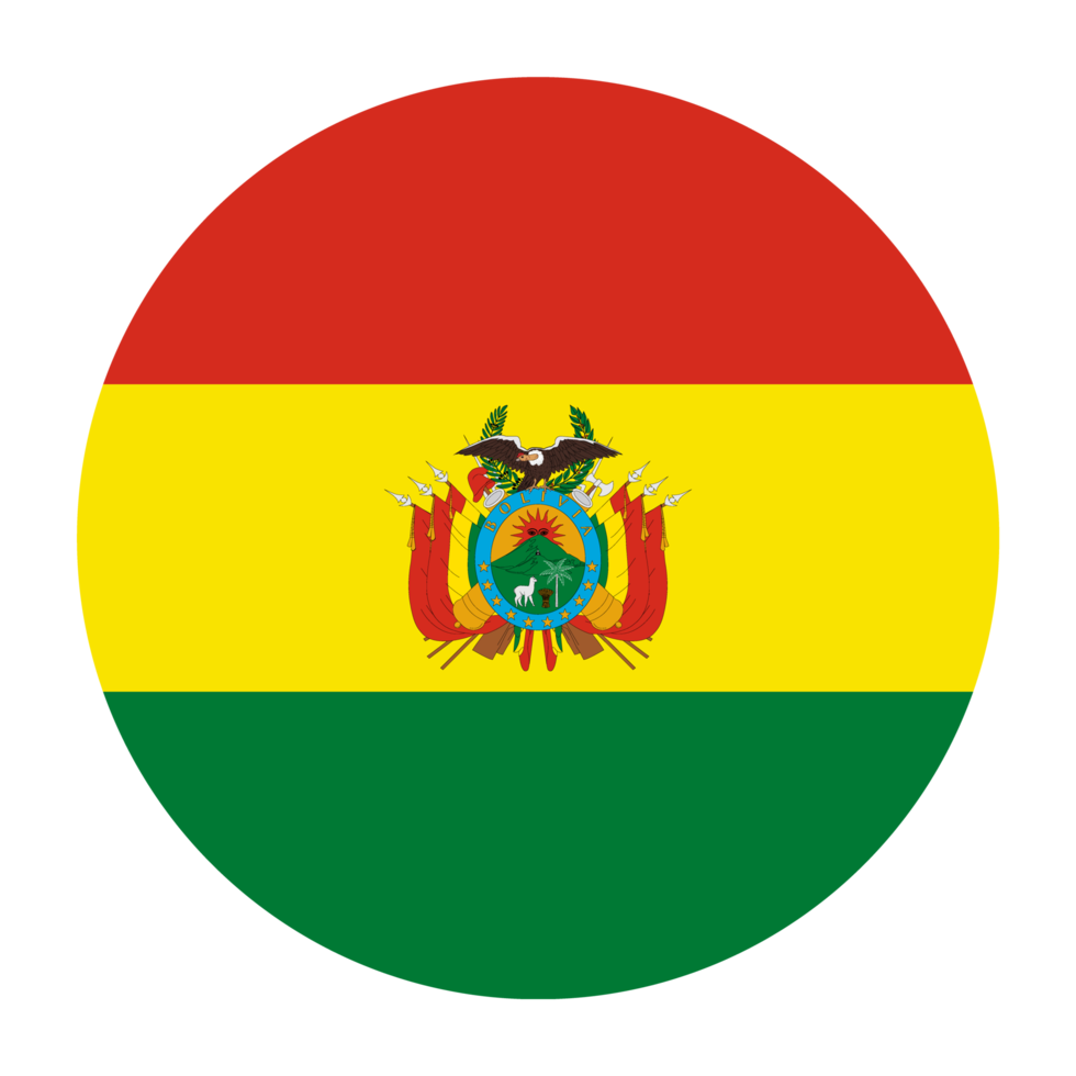 Bolivia Flat Rounded Flag with Transparent Background png