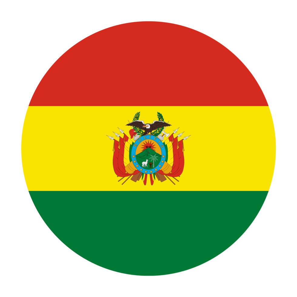 Bolivia Flat Rounded Flag with Transparent Background png