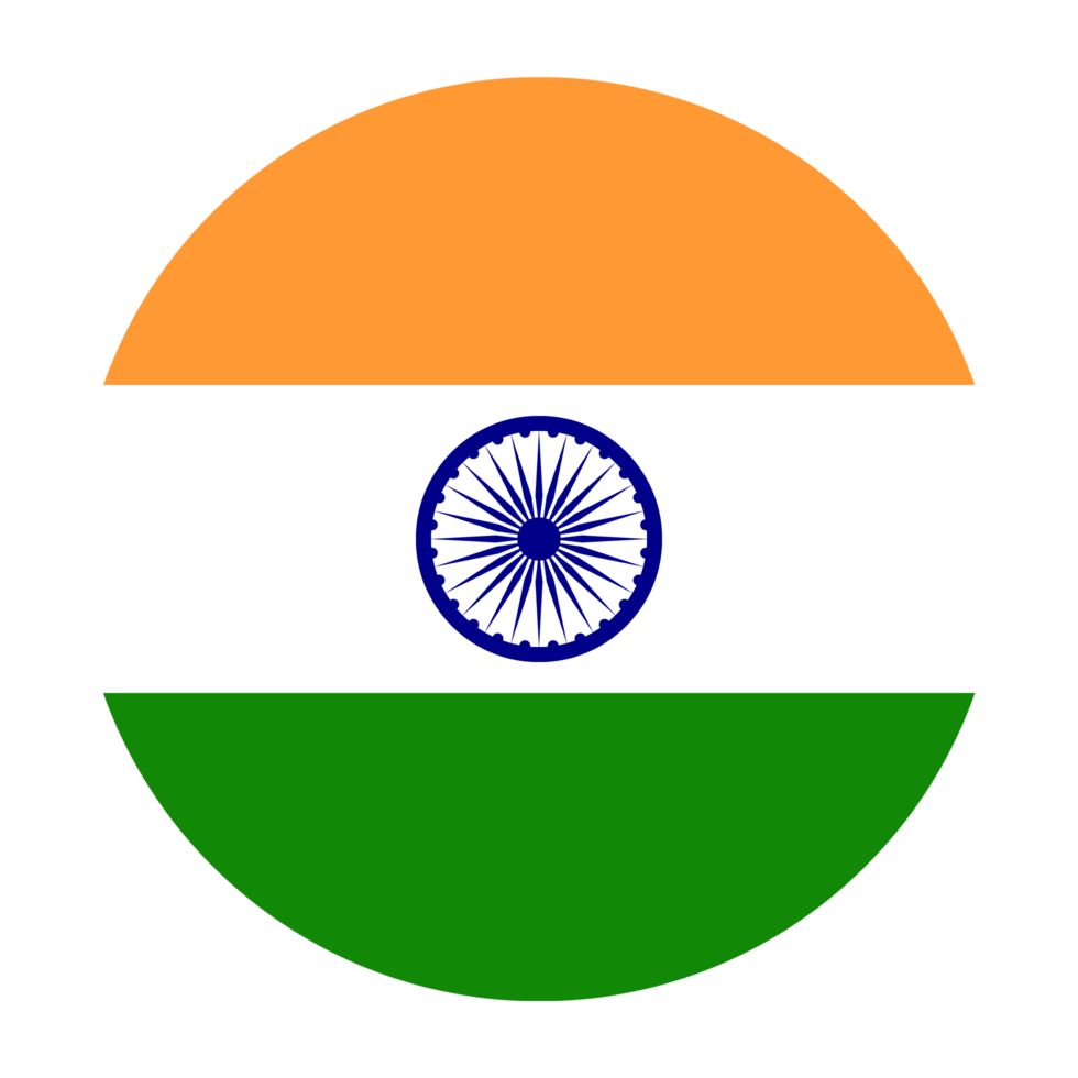 India Flat Rounded Flag with Transparent Background png