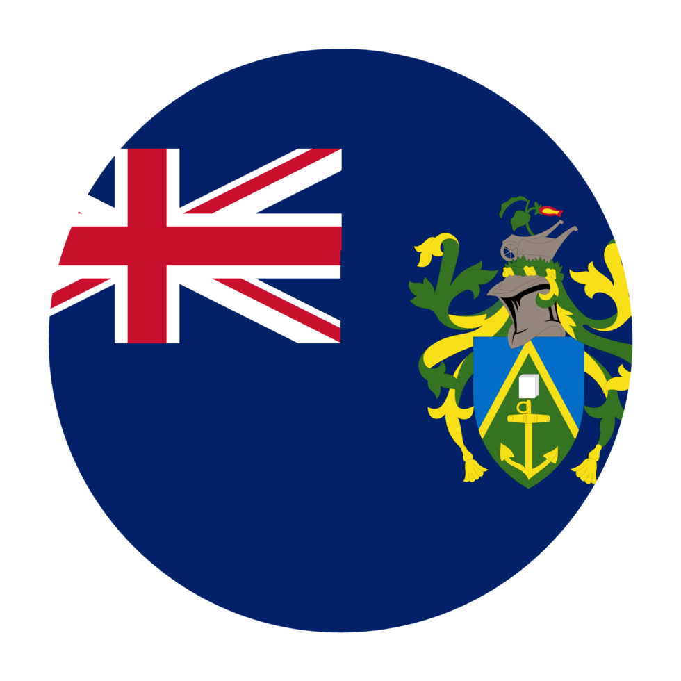 Pitcairn Islands Flat Rounded Flag Icon with Transparent Background png