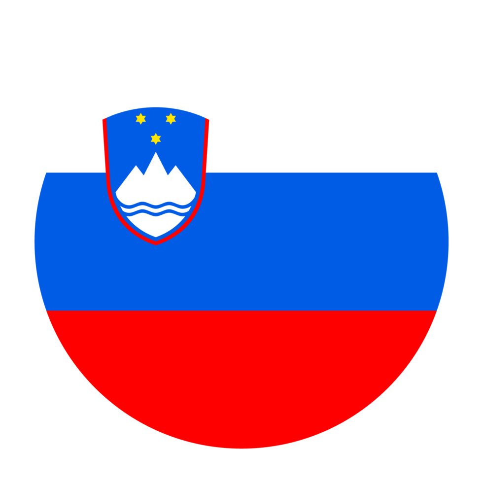 Slovenia Flat Rounded Flag Icon with Transparent Background png