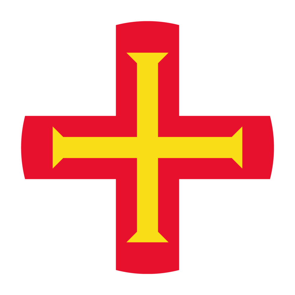 Guernsey flache abgerundete Flagge mit transparentem Hintergrund png