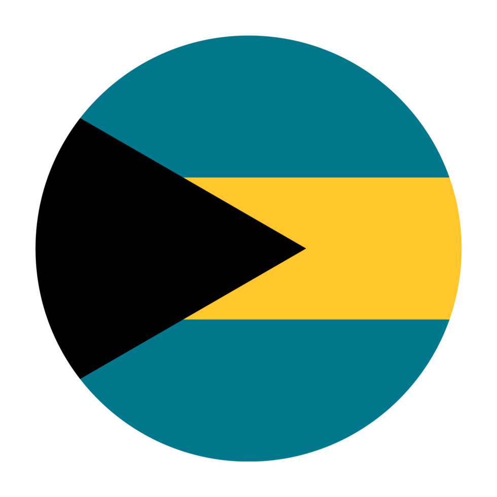 Bahamas platt avrundad flagga med transparent bakgrund png