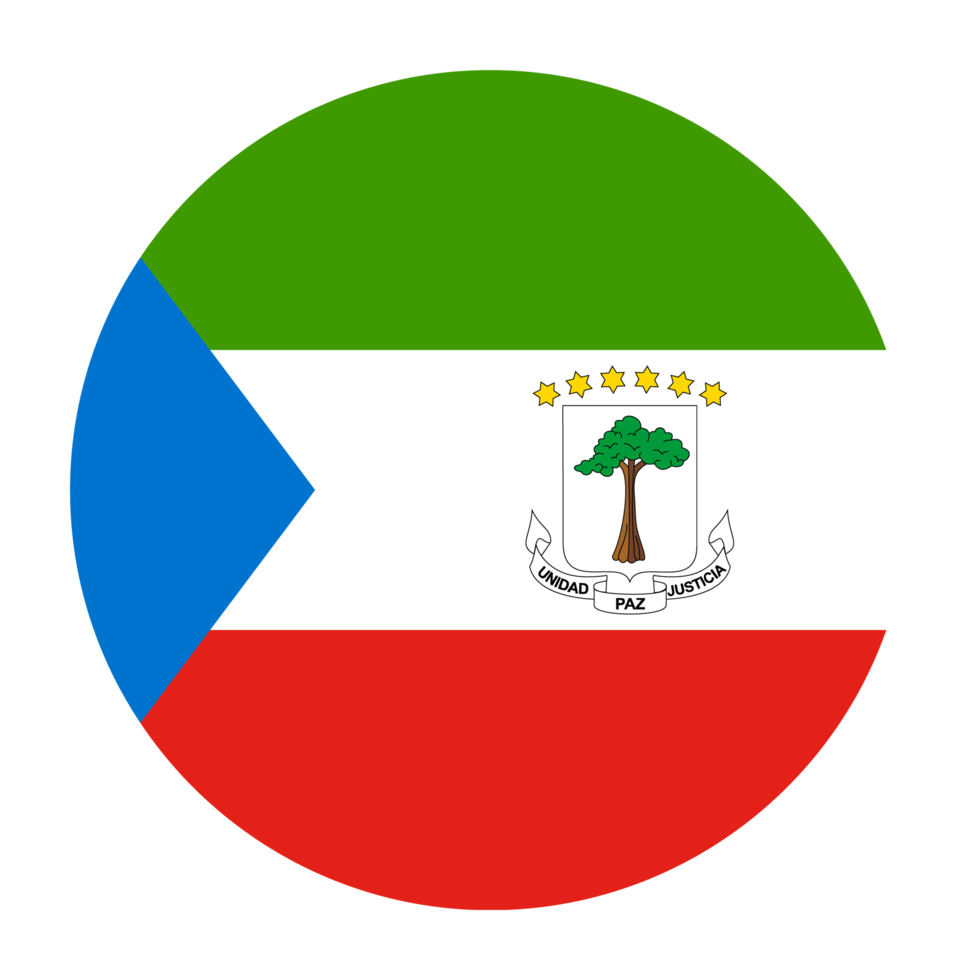 Equatorial Guinea Flat Rounded Flag with Transparent Background png