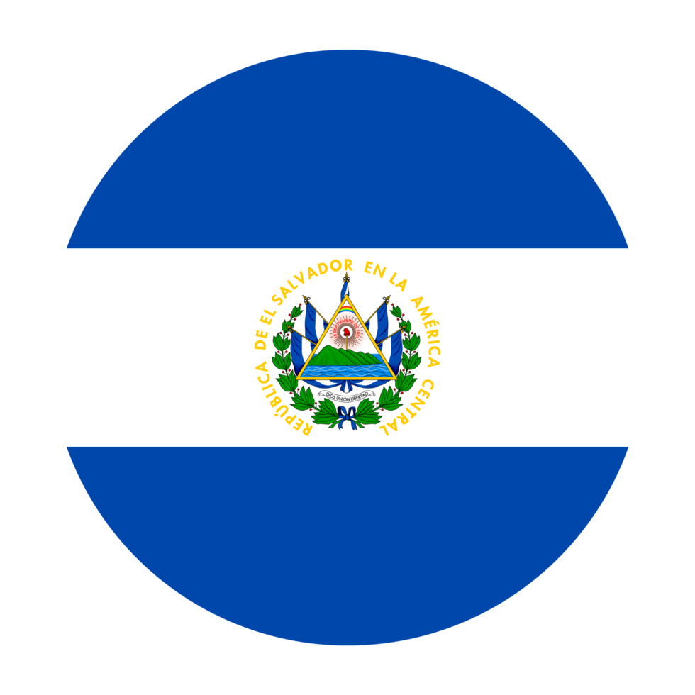 El Salvador Flat Rounded Flag with Transparent Background png
