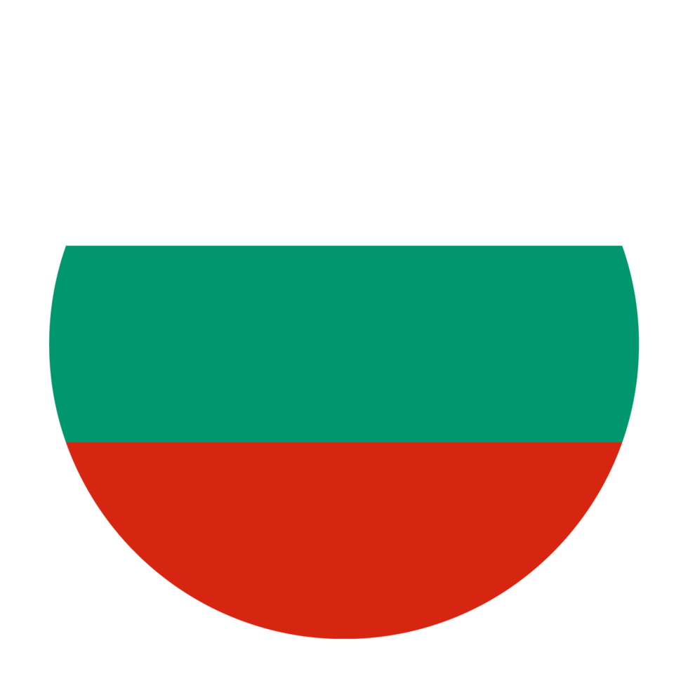 Bulgaria Flat Rounded Flag with Transparent Background png
