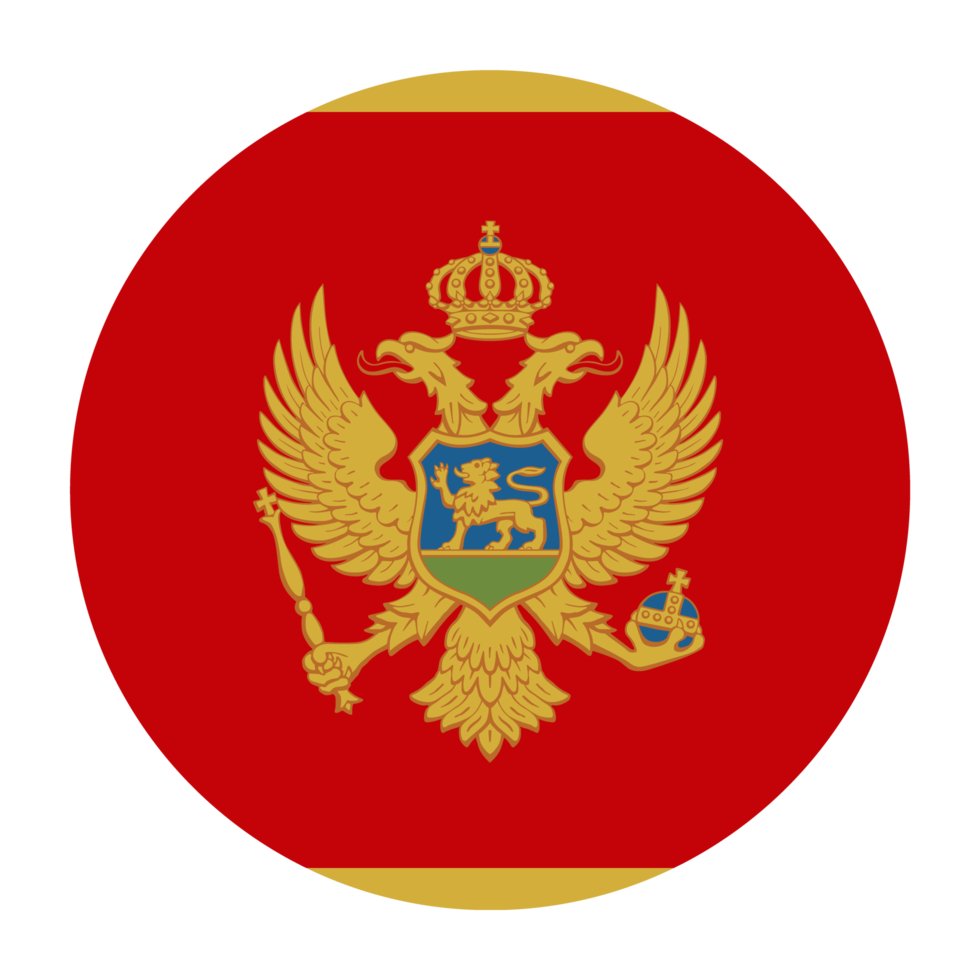Montenegro Flat Rounded Flag with Transparent Background png