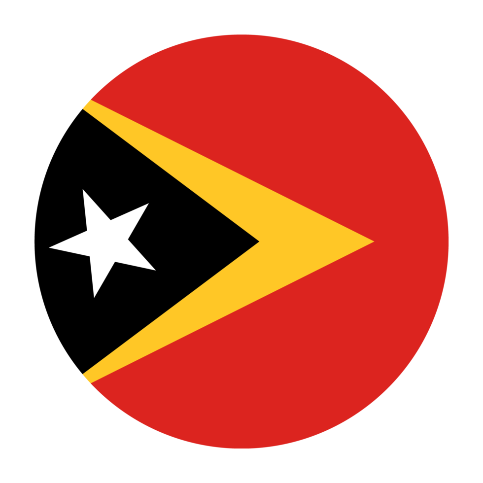 East Timor Flat Rounded Flag with Transparent Background png