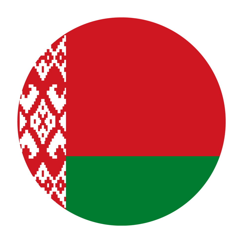 Bielorrusia bandera plana redondeada con fondo transparente png