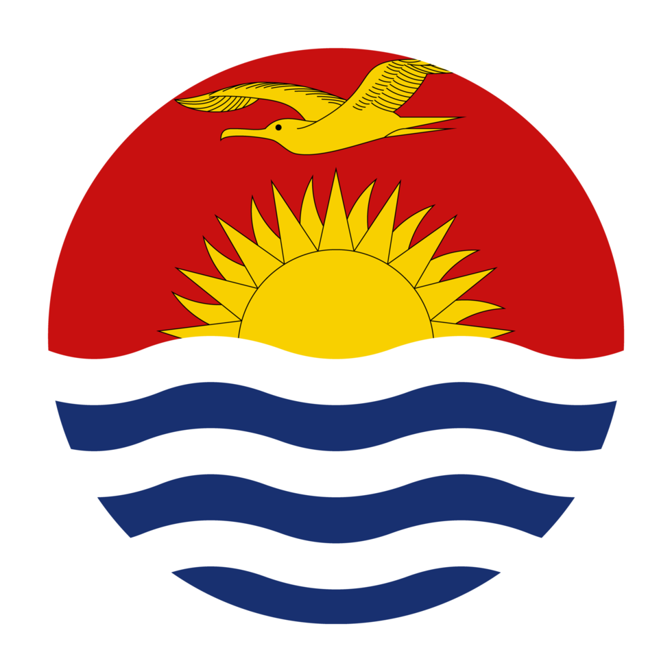 Kiribati vlak afgeronde vlag met transparant achtergrond png