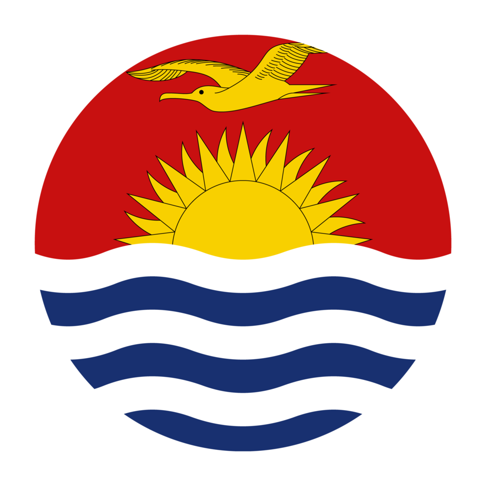 Kiribati Flat Rounded Flag with Transparent Background png
